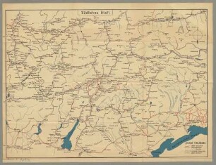Übersichts-Karte zum Radfahrer-Tourenbuch von Südbayern und Tirol, Südliches Blatt
