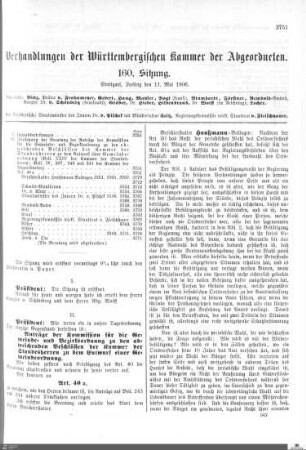 160. Sitzung, Stuttgart, 11.5.1906