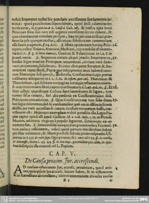 Cap. V. De Causa proxim. Iur. accrescendi