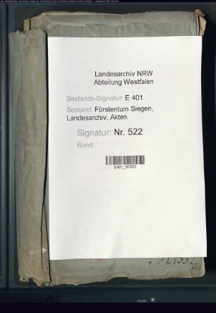 Rechnungsangelegenheiten bei der Admodiation der herrschaftlichen Kameral- und Domanialgefälle im katholischen Landesteil des Fürstentums Nassau-Siegen