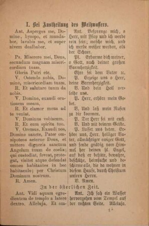 I. Bei Austheilung des Weihwassers.