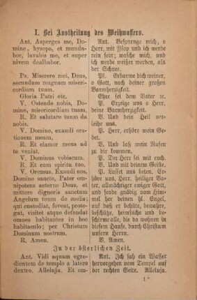 I. Bei Austheilung des Weihwassers.