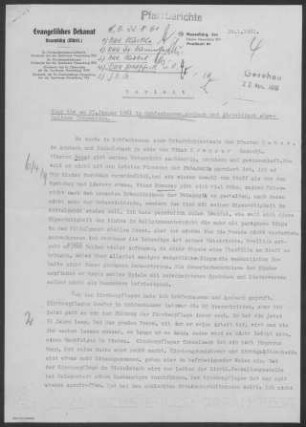 Gräfenhausen mit Arnbach und Niebelsbach: Inspektionsbericht 1961