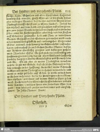 Der Hundert und Vierzehende Psalm. Osterlied