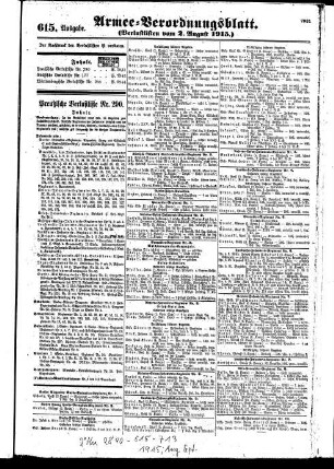 615. Ausgabe. Montag, 2. August 1915