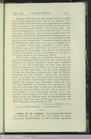 Platten für die Colonieen