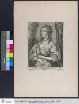 Excell[entissi]mæ Ill[ustrissi]mæq[ue] Dominæ Catharinæ Howard, Excell[entissi]mi Dvcis Livoxiæ Hæredis Conivgis Delectissimæ, Vera Effigies