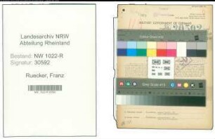 Entnazifizierung Franz Ruecker , geb. 21.05.1898 (Postbeamter)