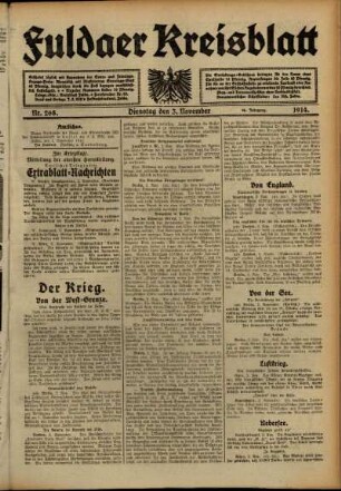 Ausgabe vom Dienstag, den 03. November 1914.
