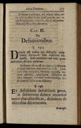 Cap. III. De Definitionibus.