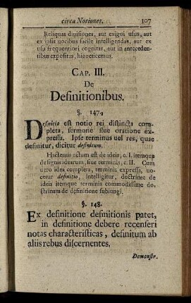 Cap. III. De Definitionibus.