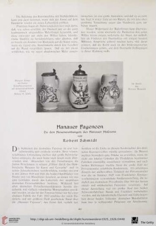 7/8: Hanauer Fayencen : zu den Neuerwerbungen des Hanauer Museums