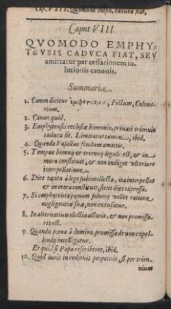 Caput VIII. Quomodo Emphyteusis Caduca Fiat ...