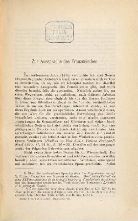 Zur Aussprache des Französischen in Genf und Frankreich