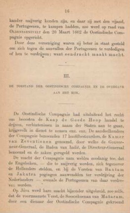 III. De toestand der Oostindische Compagnie en de overgave aan het rijK