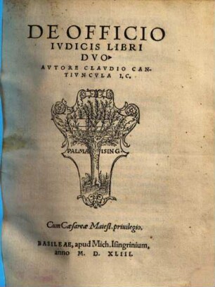 De Officio Ivdicis Libri Dvo