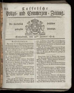 Nr. 9, Sonnabend den 29sten Januar. 1814