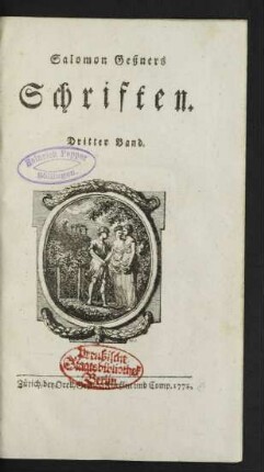 Bd. 3: Salomon Geßners Schriften