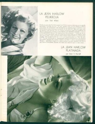La Jean Harlow pelirroja, la Jean Harlow platinada