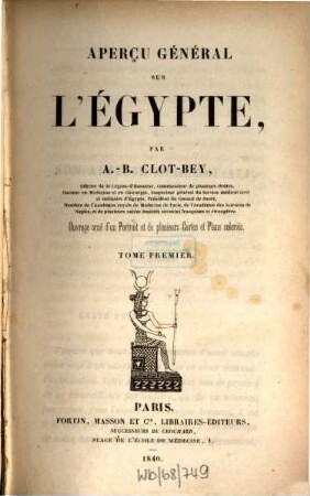 Aperçu général sur l'Egypte, 1