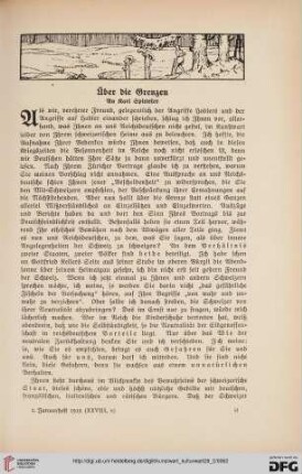 28: Über die Grenzen : an Karl Spitteler