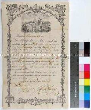 Anzeige der Geburt einer Tochter und Taufeinladung an Wilhelmine Wünschmann durch Ernst Pietsch aus Rabenau