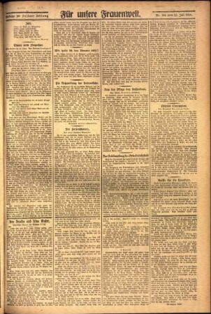 Zweite Ausgabe vom Donnerstag, den 22. Juli 1926.