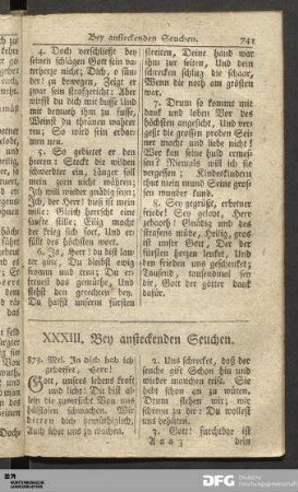 XXXIII. Bey ansteckenden Seuchen.