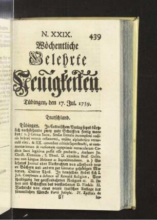 XXIX. (17. Jul. 1739)