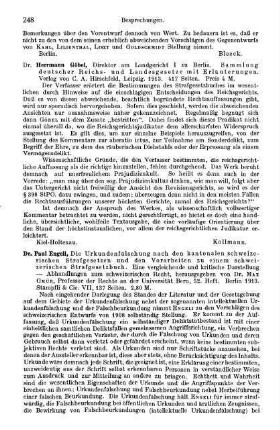 248, Herrmann Göbel. Sammlung deutscher Reichs- und Landesgesetze mit Erläuterungen. 1913