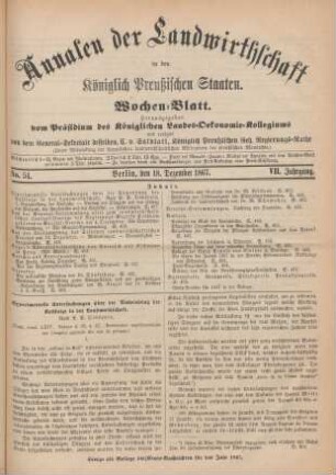 No. 51. Berlin, den 18. Dezember 1867. VII. Jahrgang.
