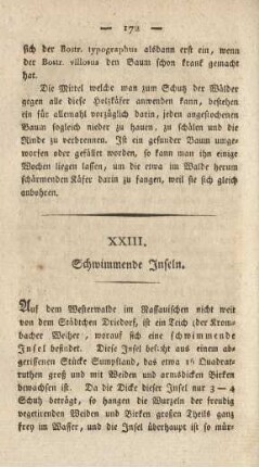 XXIII. Schwimmende Inseln