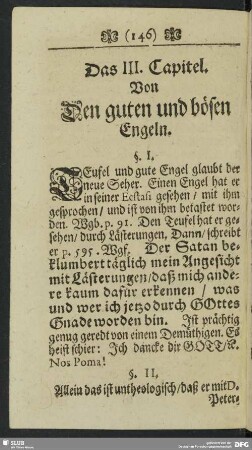 Das III. Capitel. Von Den guten und bösen Engeln