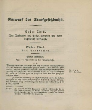 Entwurf des Strafgesetzbuchs.