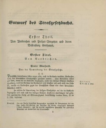 Entwurf des Strafgesetzbuchs.