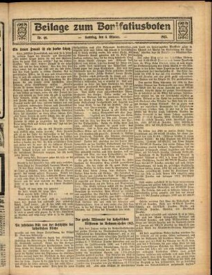 Zweite Ausgabe vom Sonntag, den 05. Oktober 1913.
