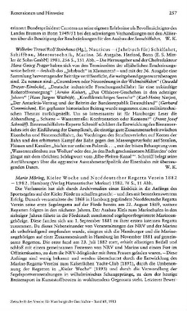 Nauticus, (Jahrbuch für) Schiffahrt, Schiffbau, Meerestechnik, Marine,. Wilhelm Treue (Hrsg.), Rolf Steinhaus (Hrsg.) : 36. Ausg., Herford u.a., Mittler, 1981