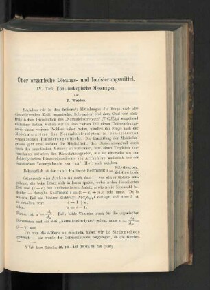 Über organische Lösungs- und Ionisierungsmittel. IV. Teil: Ebullioskopische Messungen