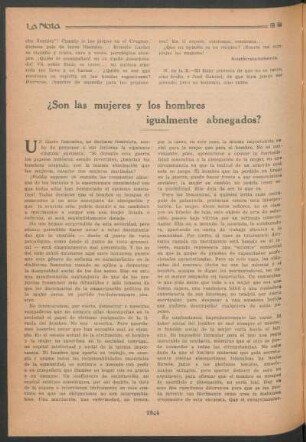 ¿Son las mujeres y los hombres igualmente abnegados?