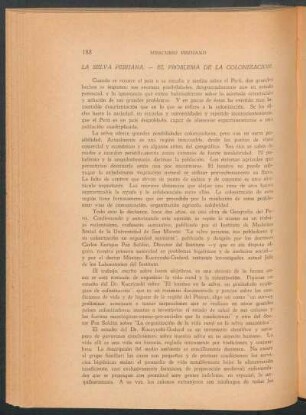 La selva peruana - El problema de la colonización