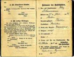Militärpass des Musketiers Max Scheinmann
