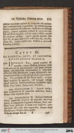 Caput III: De essentia, ortu, et immortalitate animae humanae