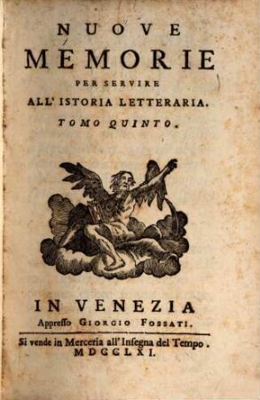 Nuove memorie per servire all'istoria letteraria. 5. 1761