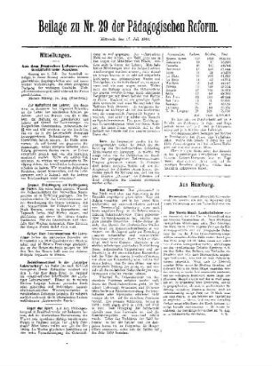 Mitteilungen : Beilage zu Nr. 29 der Pädagogischen Reform