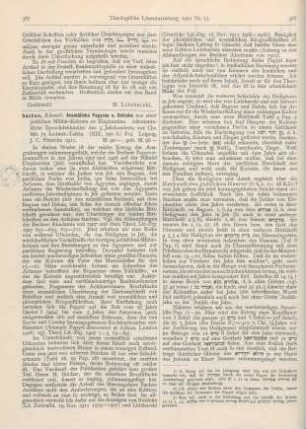 387-393 [Rezension] Sachau, Eduard, Aramäische Papyrus und Ostraka aus einer jüdischen Militär-Kolonie zu Elephantine