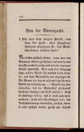 Von der Bienenzucht.