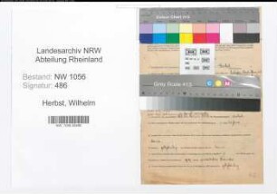 Entnazifizierung Wilhelm Herbst , geb. 12.01.1906 (Architekt)