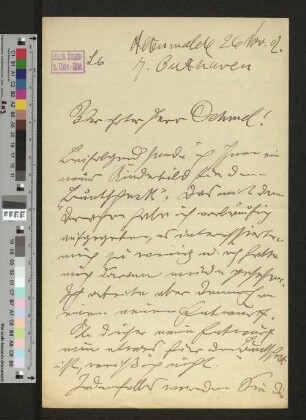 Brief an Richard Dehmel