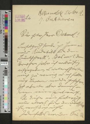 Brief an Richard Dehmel