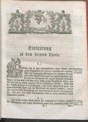Einleitung zu dem dritten Theile.